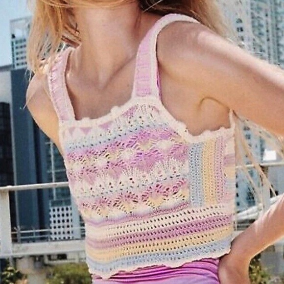 Zara Multicolor Crochet Crop Top - Picture 9 of 9